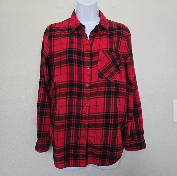 Garage Classic Plaid Red Flannel Shirt size XS - Picture 1 of 10
